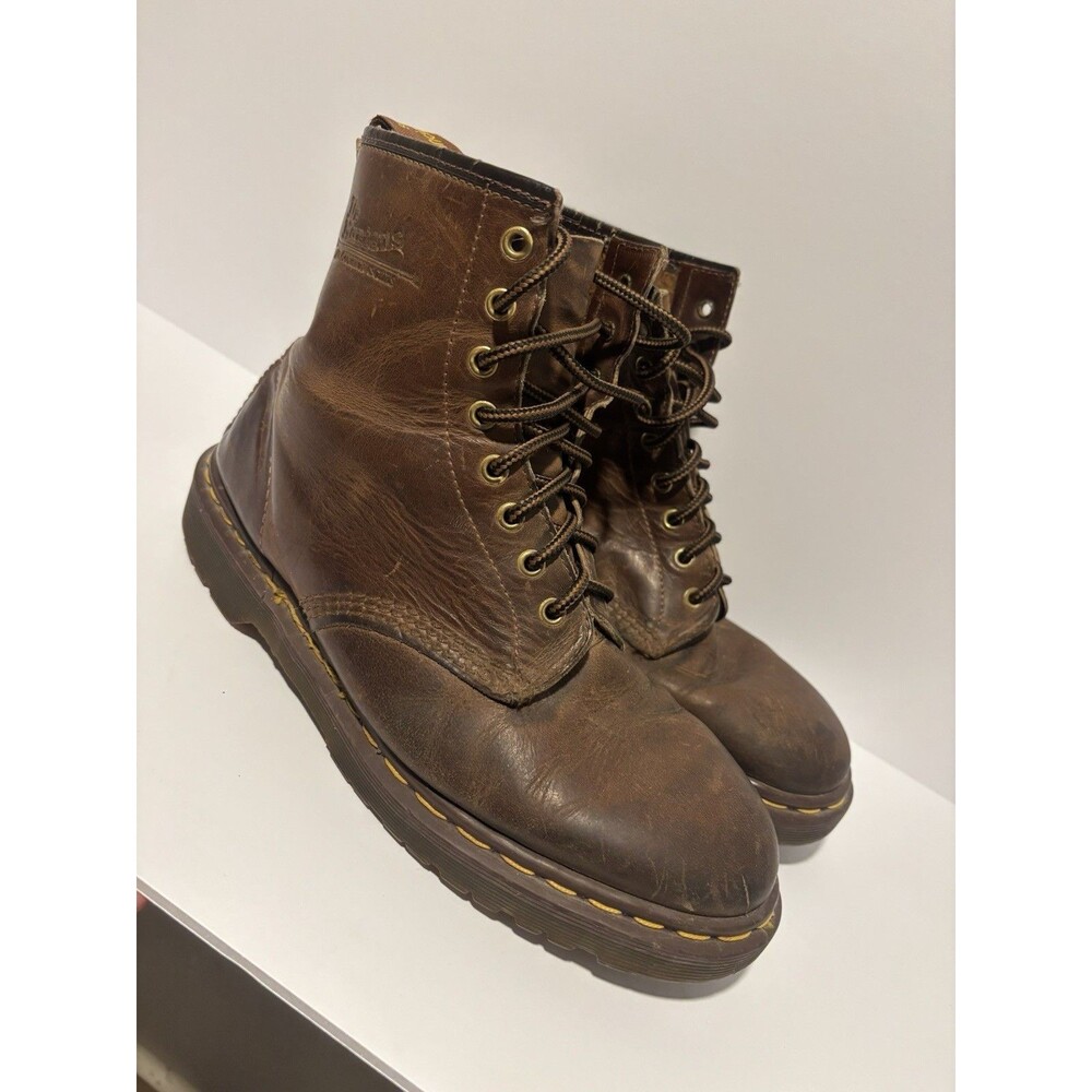 Dr Martens Brown Leather Lacer Combat Boots Air Walk Lace Up